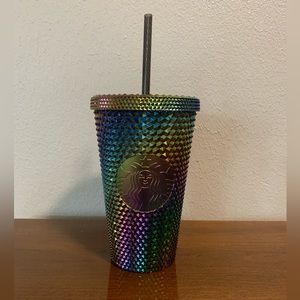 NWT Starbucks 2023 Halloween Fall Oil Slick Grande Studded Tumbler Iridescent